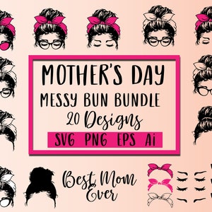 Messy Bun Bundle svg, glasses svg, Cricut Silhouette, Momlife svg, mom skull svg, Mom Life svg, mom and daughter svg, Mom life Kid Life Png