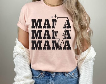 Mama Lightning Bolt SVG y PNG, Retro Mama Svg, Diseños de sublimación, Mama Svg, Mama Png, Mama svg Shirt , Mom Life Png, Mama Sublimation,