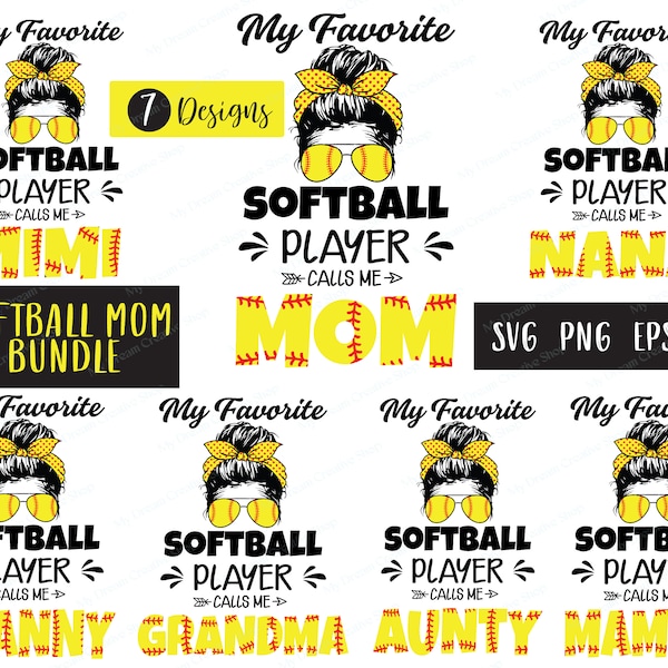 My Favorite Softball Player Calls Me Grandma SVG PNG, Softball Mom Shirt Design, Happy Mother Day, Mother's Day Svg, Mommy Svg, Mom Life Svg