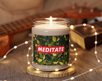 Meditate Plants Scented Candles - Relaxing Aromatherapy for Yoga, Meditation and Stress Relief-Natural Soy Wax Candles with Essential Oils