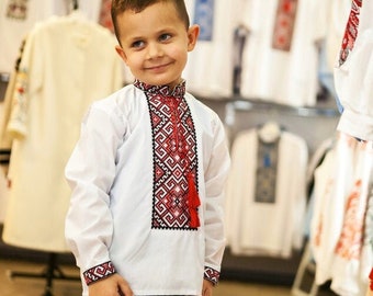 Vyshyvanka Ukrainian Embroidered Shirt, KOZACHOK for boys 1-16yr