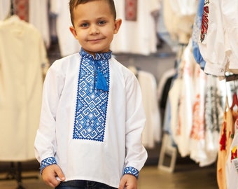Vyshyvanka Ukrainian Embroidered Shirt, KOZACHOK for boys 1-16yr