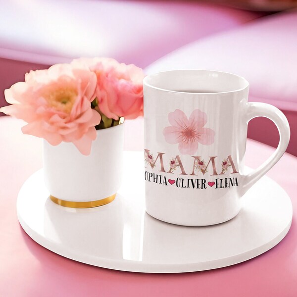 Personalized MAMA Mug with Kids Names, Custom Birthday Gift, Unique Cup with Children's Names, Mother's Day Customized Mama Mug, Mama Cup