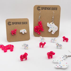 Animal Cookie Earrings: Nostalgic Stud Dangle Earrings