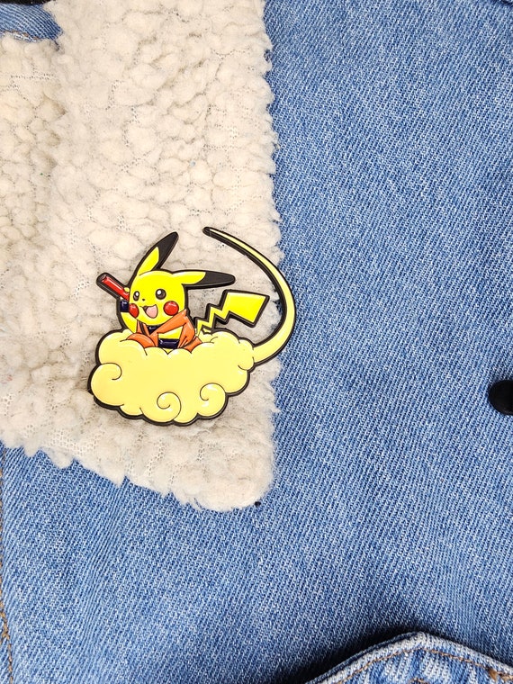 Pikachu DBZ Flying Nimbus Pokémon Enamel Pin/Broo… - image 1