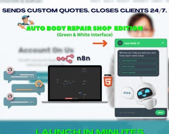 Generador de cotizaciones con chatbot de IA: Servicio de reparación de carrocería (Descarga digital autoinstalable)