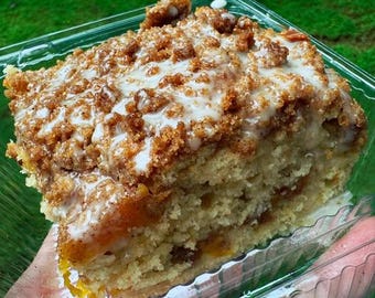 桃のコンポートクランブルサワードウディスカードケーキのレシピ / 桃のケーキのレシピ / サワードウディスカードケーキのレシピ / クランブルケーキのレシピ
