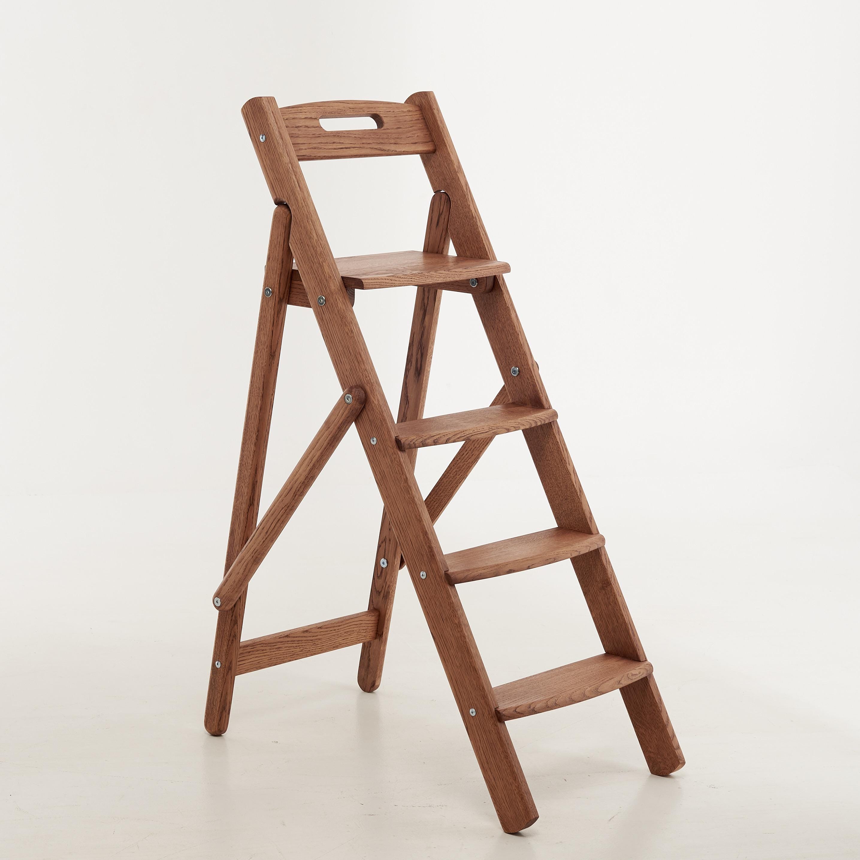 A Wooden Folding Ladder Made of Oak. Sizes110cm High A Wooden Folding Ladder Made of Oak. Sizes110cm High