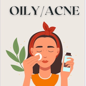 Oily Acne Skincare Routine Guide | Step-by-Step Digital Skincare Ebook | Acne-Prone Skin | PDF Skincare Guide for Oily Skin