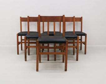 Ensemble de 6 chaises de style scandinave, Italie, 1960