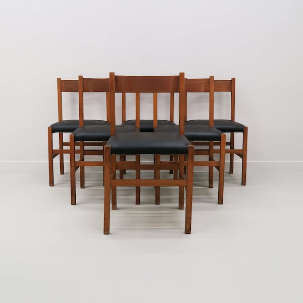 Set di 6 sedie in stile scandinavo, Italia Anni '60