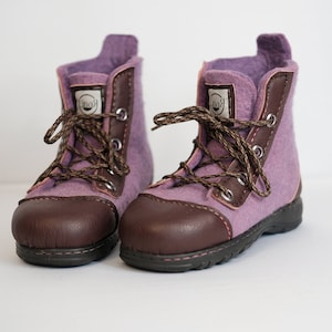 Winter purple wool boots image 1