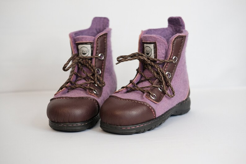 Winter purple wool boots image 1