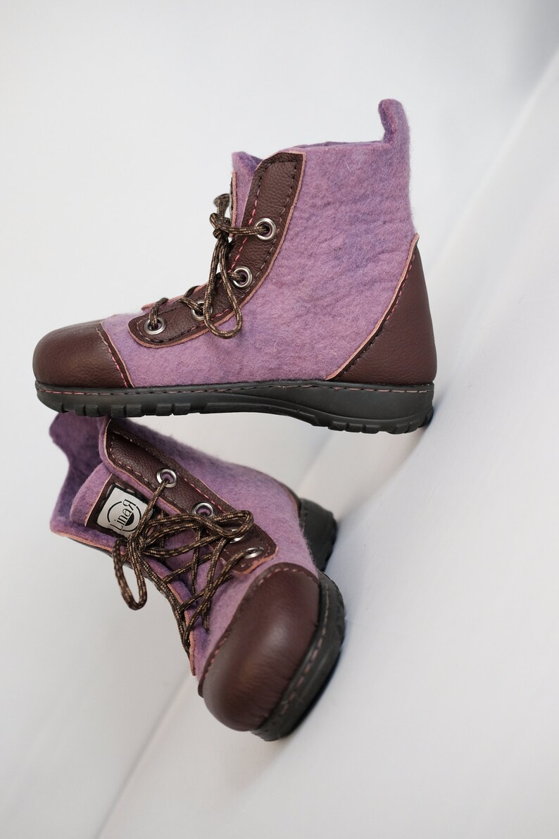 Winter purple wool boots image 4