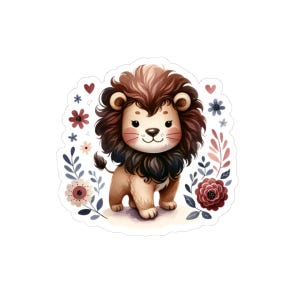 Cute Lion Stickers - Adorable Decor for Kids, Party Favors, Scrapbooking, Laptop Cases, and Gift Wrapping