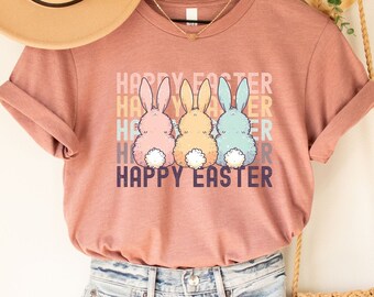 Pastel Bunny Shirt, Easter Shirt, Cute Easter Bunny Shirt For Woman, Easter Matching Shirt,Cute Bunny Shirt