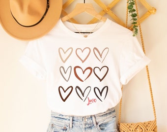 Equality Shirt, Hearts Skin Tone Tshirt, Diversity Shirt, Love Tee, Kindness Shirt, Anti Racism Tshirt, Equality Tee, Black Lives Matter