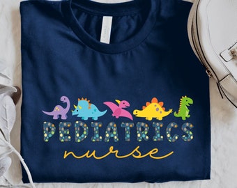 Koszulka dla pielęgniarki pediatrycznej, Koszulka z dinozaurem, Prezent dla pielęgniarki pediatrycznej, Prezent z podziękowaniami dla pielęgniarki, Oddział opieki pediatrycznej, Konsultant IBCLC, Pielęgniarstwo