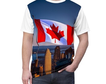 Canada Flag Unisex Cut & Sew Tee (AOP)