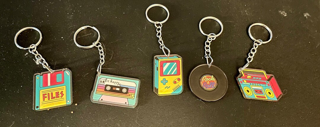 Retro Keychain Collection Retro Keychain: Vintage-inspired Tech & Music Accessories - Etsy