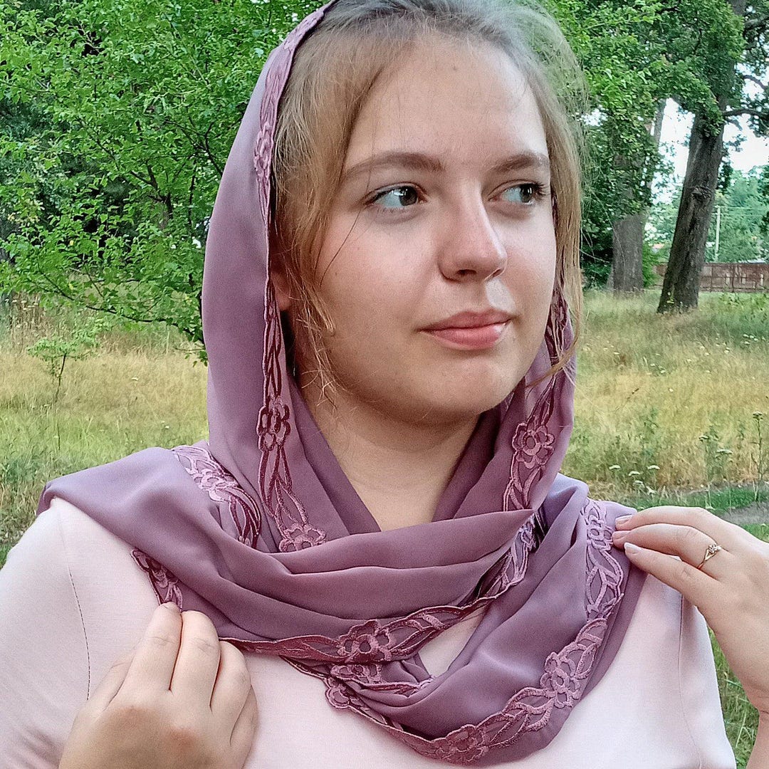 Orthodox Christian Embroidered Chiffon Lightweight