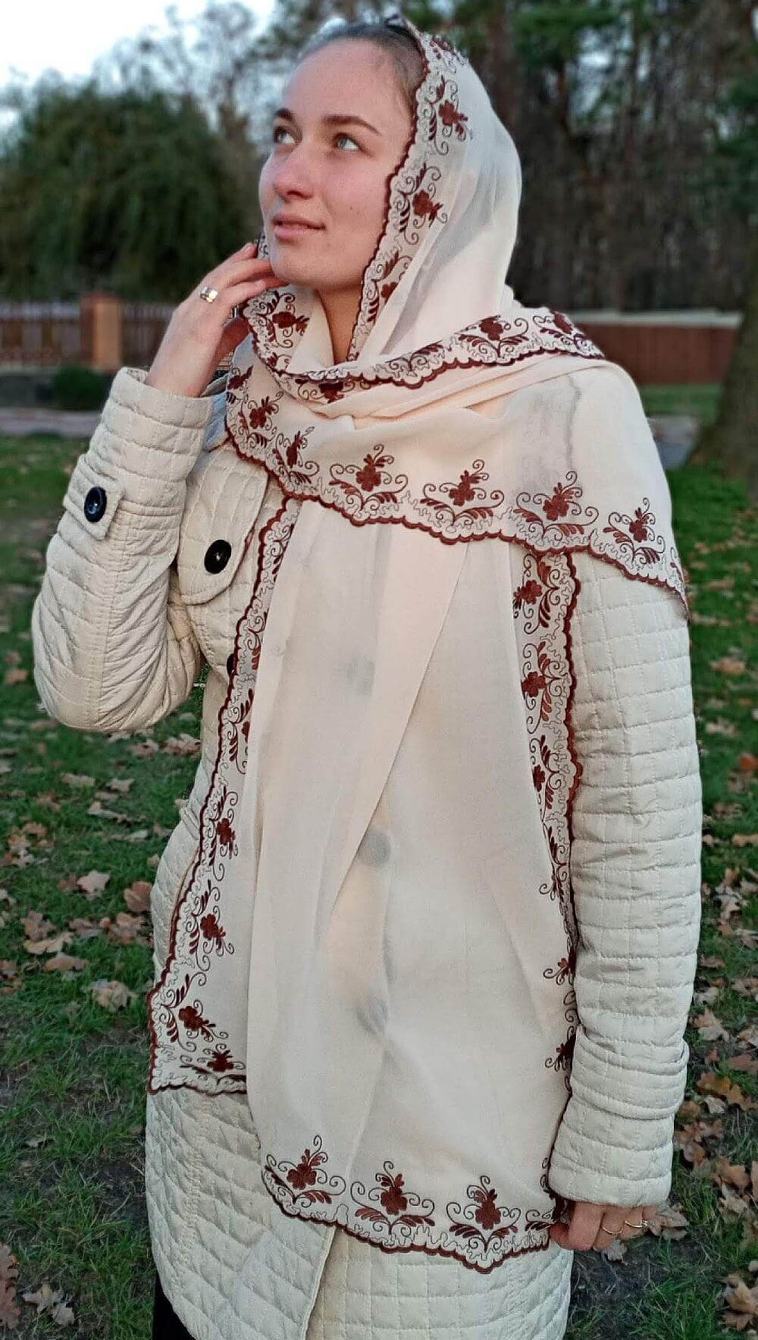 【SURGERY】 faded paisley clover scarf 'ivory' SURGERY】 faded paisley clover scarf 'ivory'