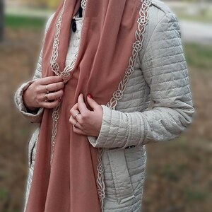 Brown Prayer Shawl — Eastern Christian Scarf. Womens Head Scarf image 2