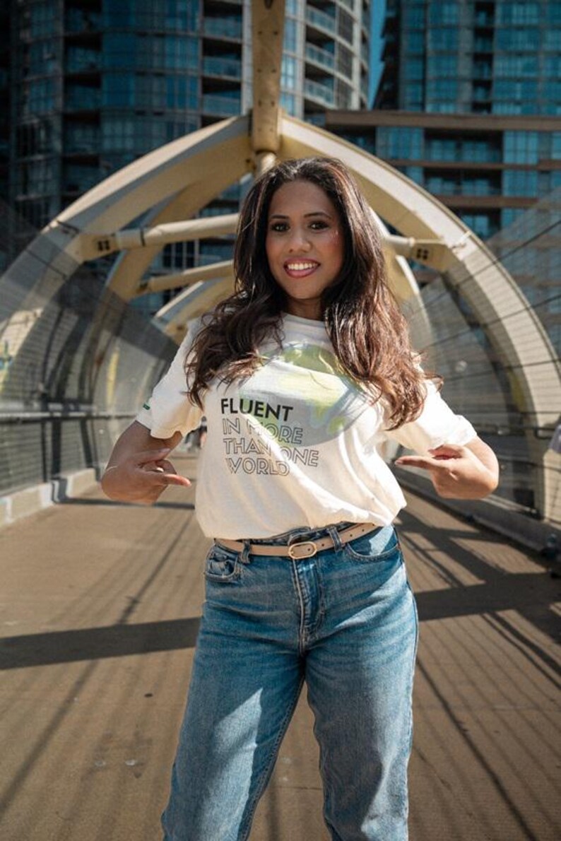 Fluent in More Than One World Shirt | Global Citizen Tee | Multicultural Statement T-Shirt | Cultural Intelligence Apparel image 4