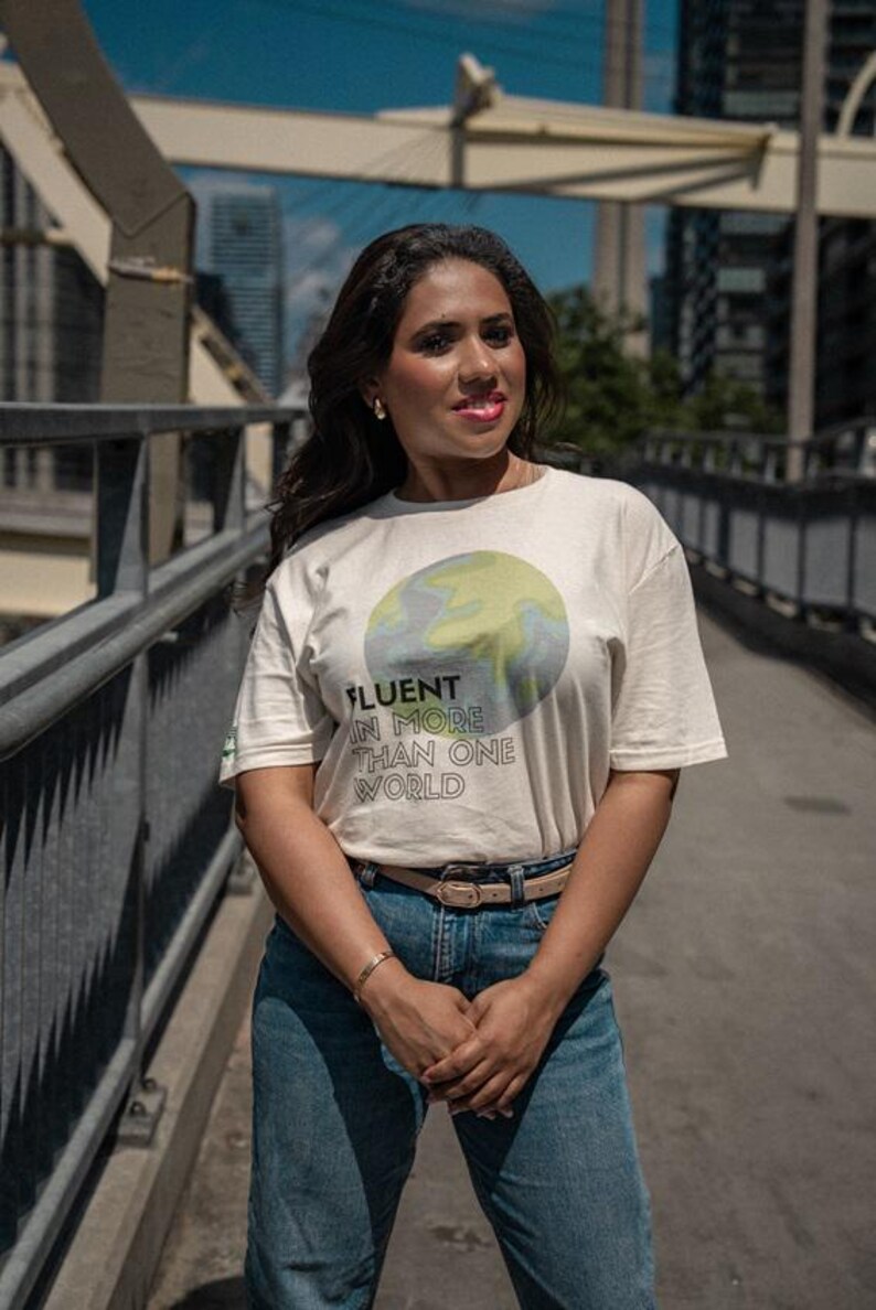 Fluent in More Than One World Shirt | Global Citizen Tee | Multicultural Statement T-Shirt | Cultural Intelligence Apparel image 3