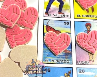 Loteria game heart concha chips, Fichas de Loteria, conchas festivo, juegos de Loteria, pan dulce, bingo, buenas