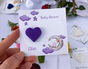 Luna Bomboniere personalizzate per semi di babyshower - pacchetto di semi - regalo per baby shower - bombe di semi piantabili - carta di semi - lascia che l'amore cresca