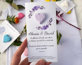 Bomboniere per matrimoni personalizzate piantabili - pacchetto di semi - carta per semi - regalo per baby shower - pianta insieme - lascia che l'amore cresca