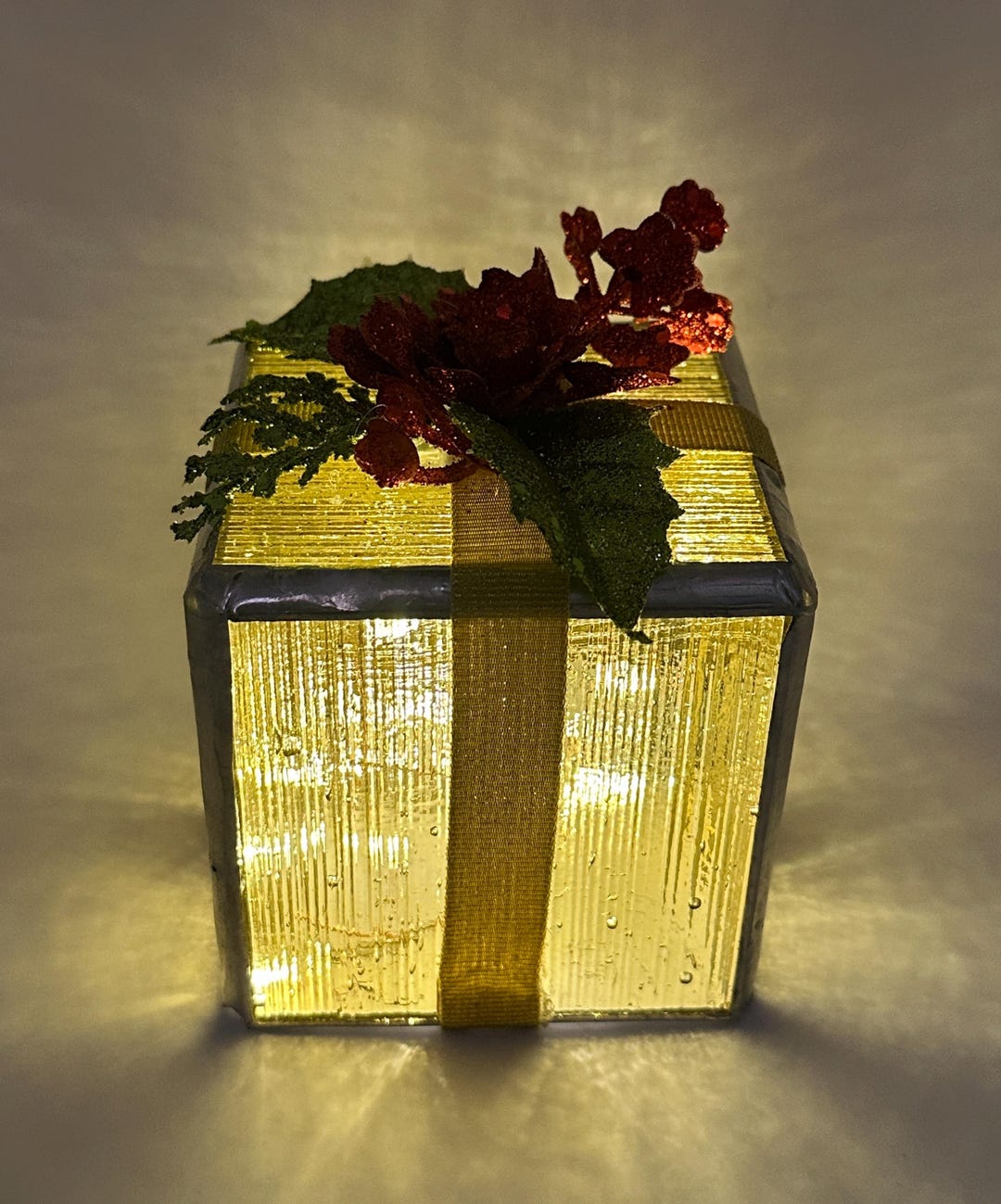 Small Stained Glass Lighted Gift Box. - Etsy