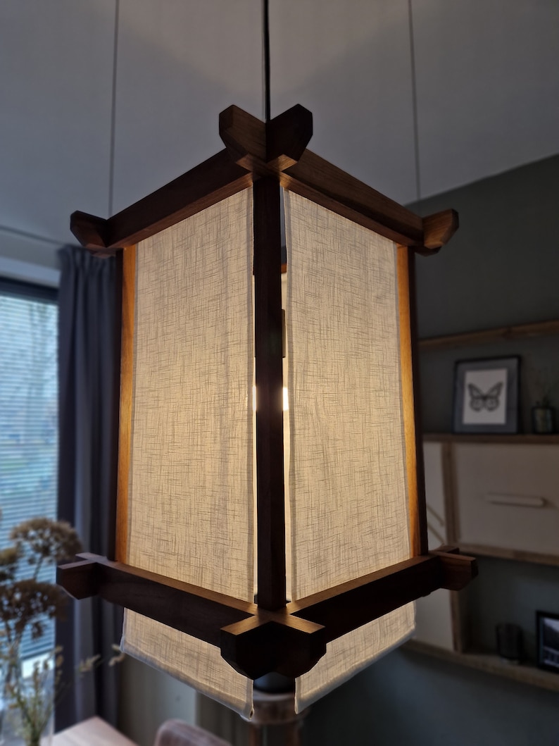 Japandi, Wooden Pendant Lamp, Hanging Lamp, Ceiling Lamp, Dining Light ...