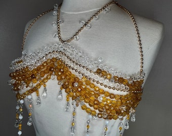 Beaded Top,Beaded Bra, Body Jewelry , Beaded Bralette