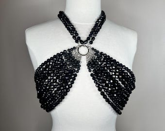 Beaded Top,Beaded Bra, Body Jewelry ,  Bralette, Handmade top