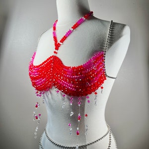 Beaded Top,Beaded Bra, Body Jewelry ,  Bralette, Handmade top