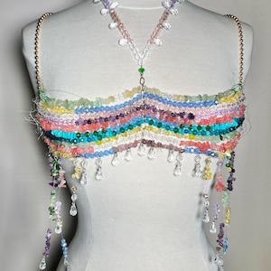 Beaded Top,Beaded Bra, Body Jewelry ,  Bralette, Handmade top