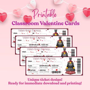 Train Ticket Valentines: Printable Classroom Cards (PDF)