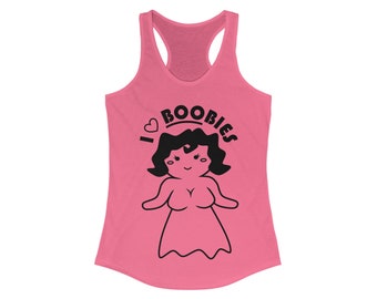 Camiseta sin mangas con espalda cruzada para mujer I Heart BOObies