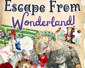 Escape from Wonderland, DIY Printable Escape Room Kit, Instant Download Escape Game, Alice Birthday Party Games, Wonderland Escape Room Kit