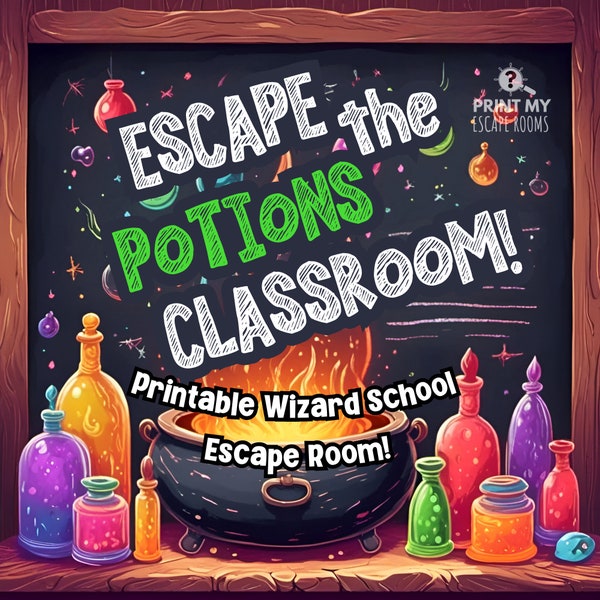 Wizard School Escape room game, Escape Printable for Kids, Wizard Theme Escape Room for Kids, Instant Download Escape Room, DIY Escape Room