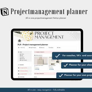 Notion Project Management Tool for Organized and Efficient Work | Tailored for Freelancers & Course Creators | Edit With Ease