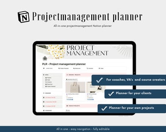 Notion Project Management Tool for Organized and Efficient Work | Tailored for Freelancers & Course Creators | Edit With Ease