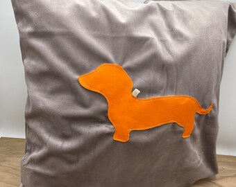 Dachshund cushion cover velvet look