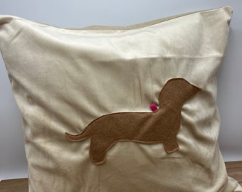 Dachshund cushion cover velvet look