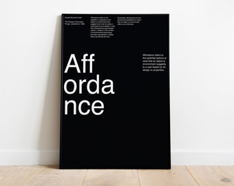 Poster Affordance Bauhaus, Teoria del design, UI UX Stampa (Download digitale)