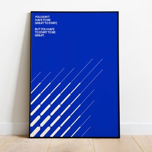 Poster Zig Ziglar Quote : impression bleu Bauhaus (téléchargement numérique)
