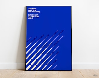 Poster con citazione di Zig Ziglar: stampa Bauhaus blu (download digitale)
