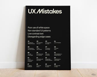 Poster sugli errori UX: Design Thinking, stile Bauhaus (download digitale)